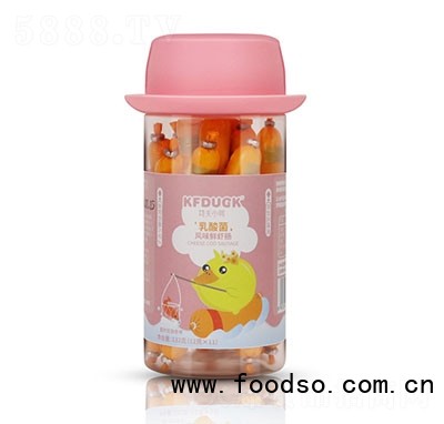 功夫小鴨乳酸菌風味蝦腸香腸食品兒童香腸招商