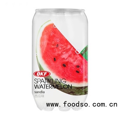 OKF水果味西瓜味350ml氣泡水碳酸飲料網紅汽水飲品